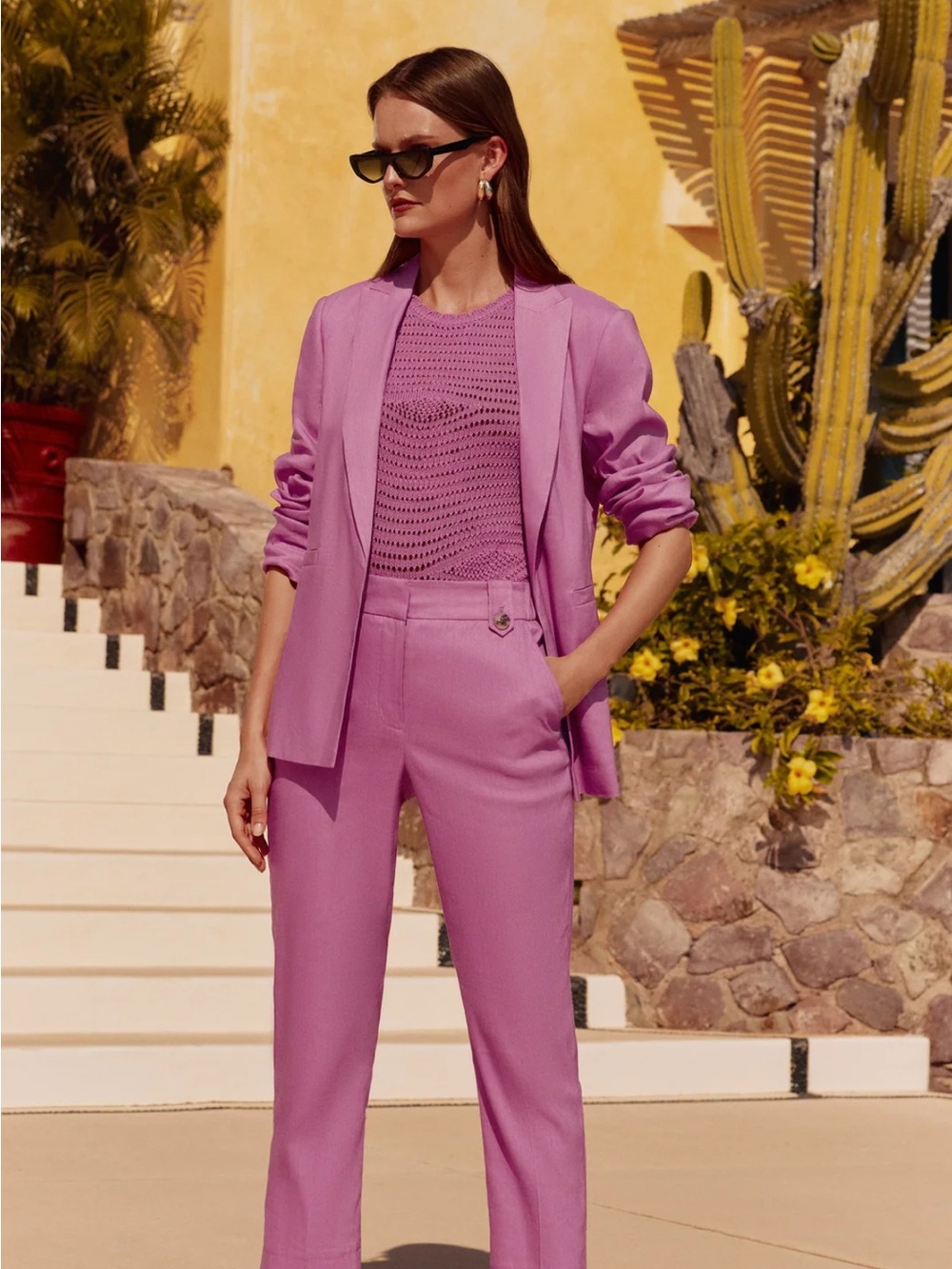 Melanie lyne Cropped linen blend Ankle suit - Picture 2 of 12